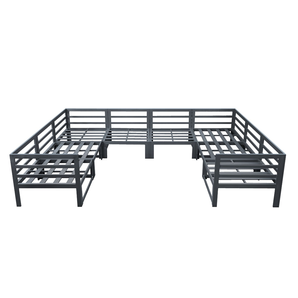 Modular Garden Furniture Set With Fire Pit - Anthracite Grey