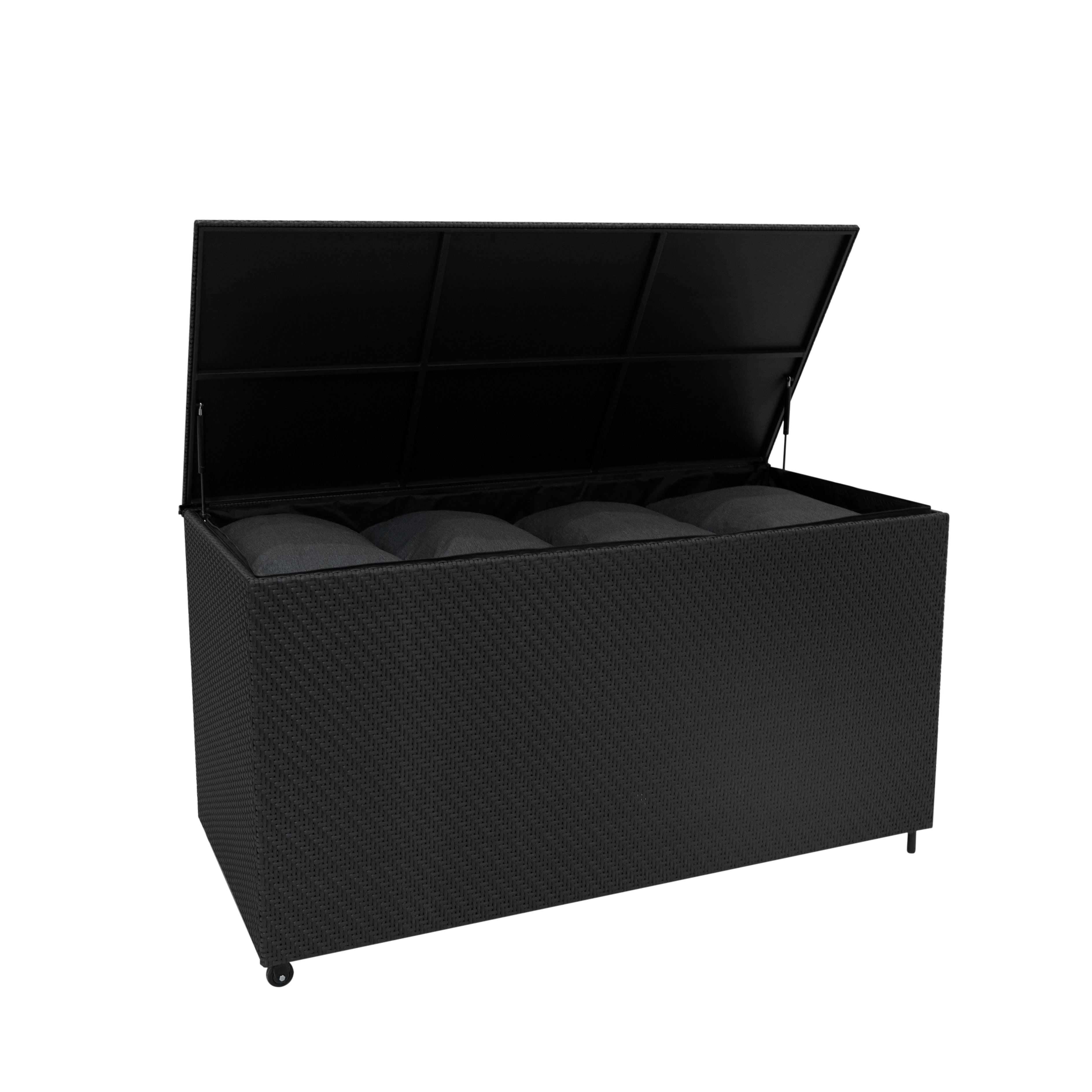 Rattan Cushion Storage Box 700L - Black