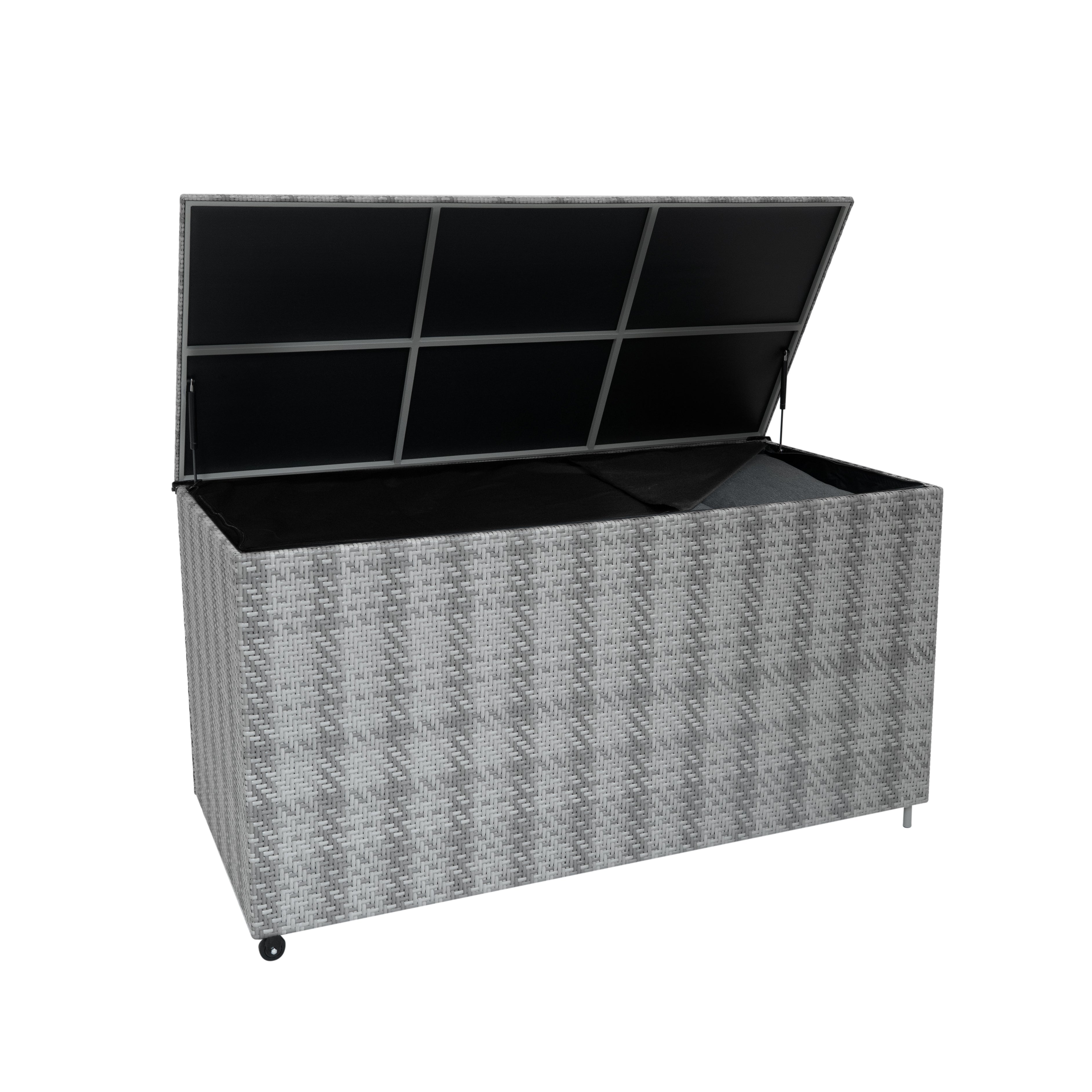 Rattan Cushion Storage Box 700L - Grey