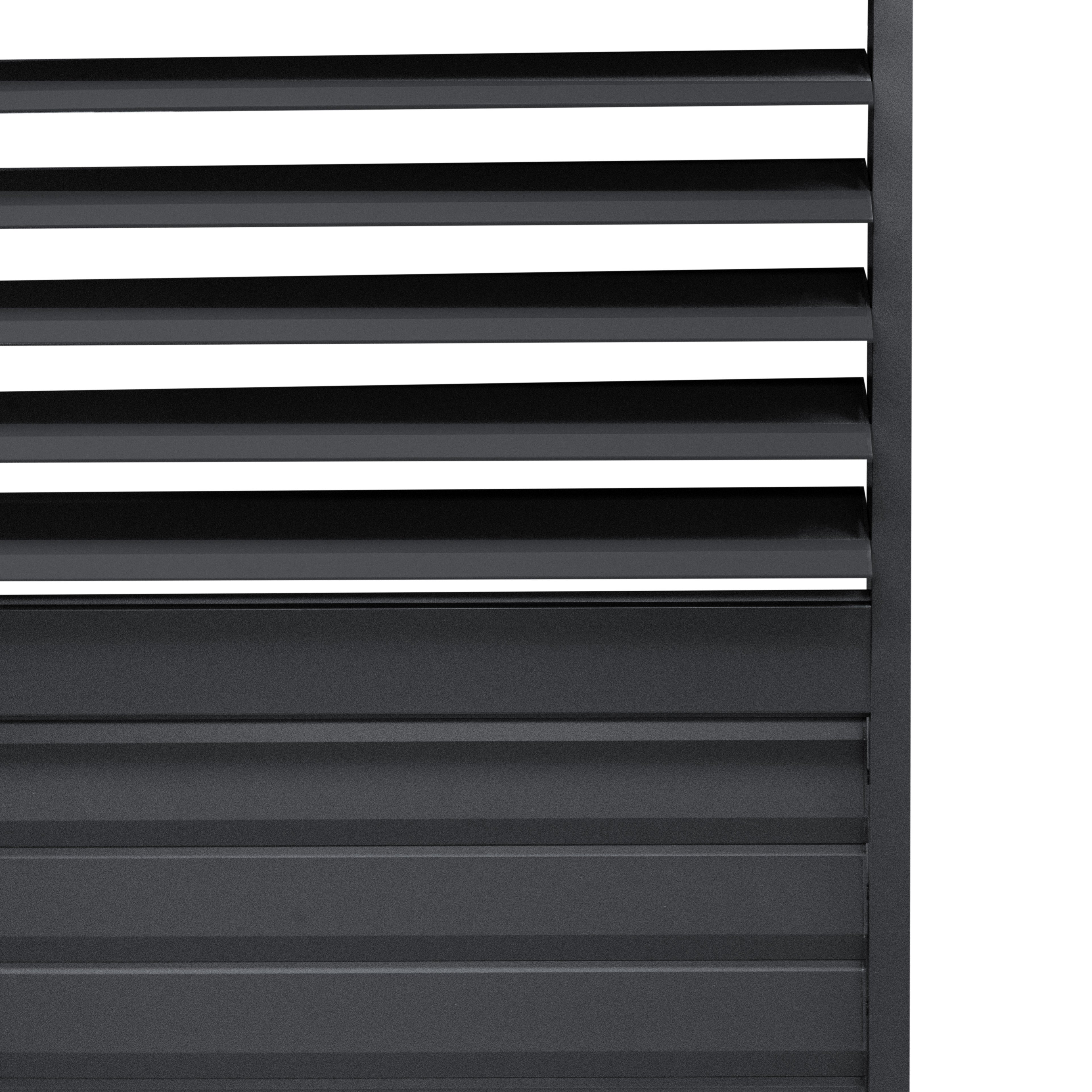 Aluminium Pergola With Anthracite Blinds & 2 Shutter Panels - 3m x 3m