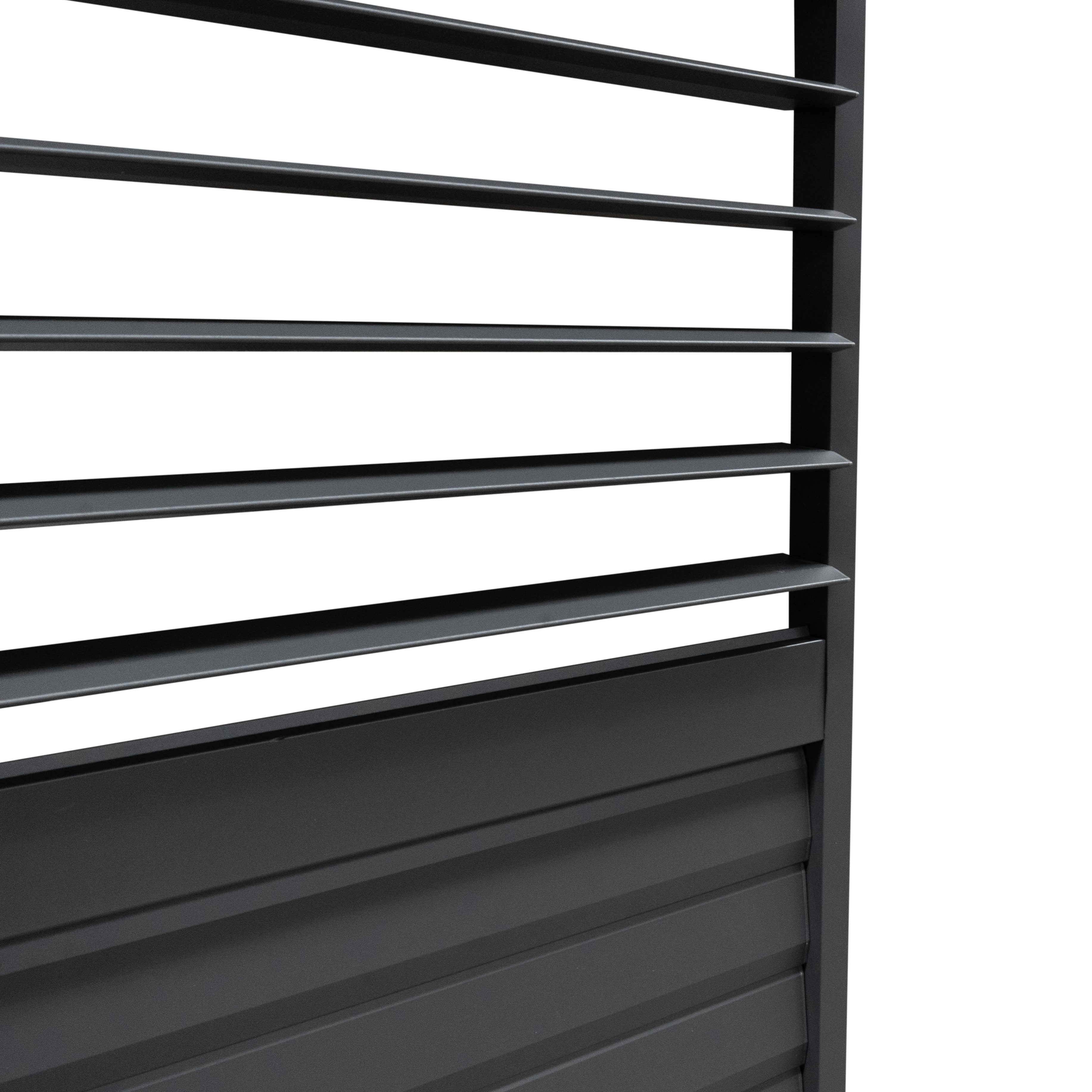 Aluminium Pergola With Anthracite Blinds & 2 Shutter Panels - 3m x 3m
