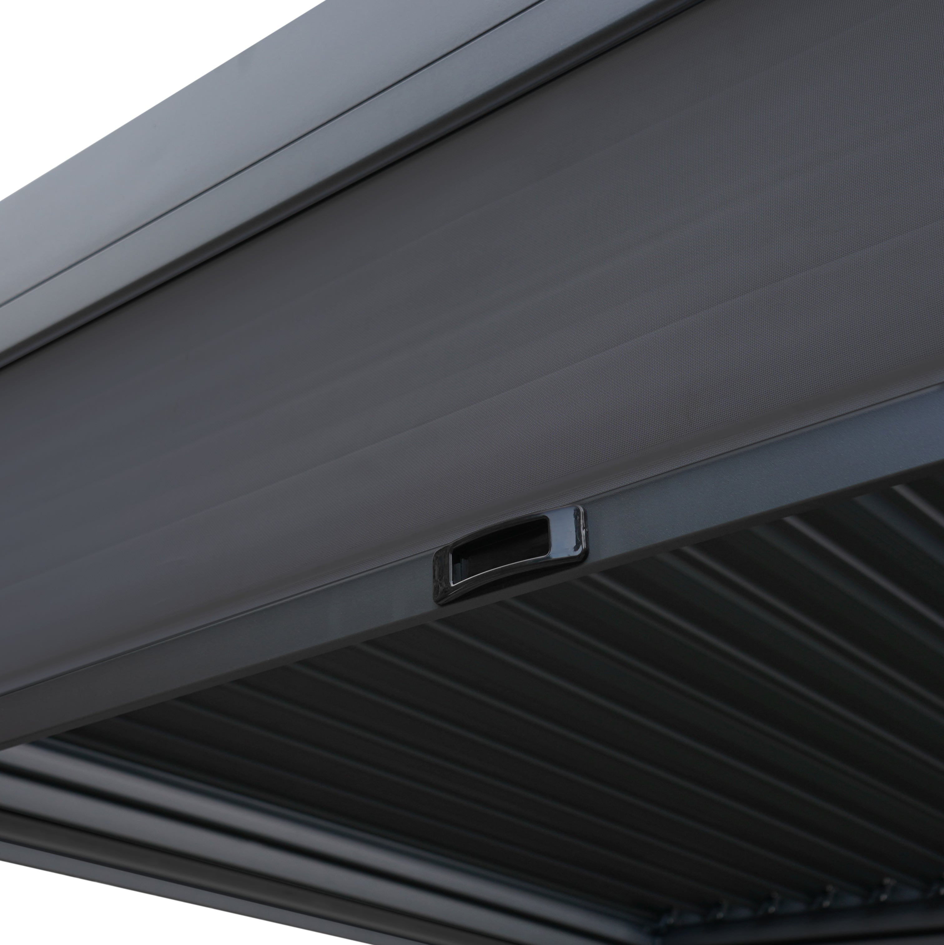 Aluminium Pergola With Anthracite Blinds, 2 x Side Panels & LED Lights - 3m x 4m