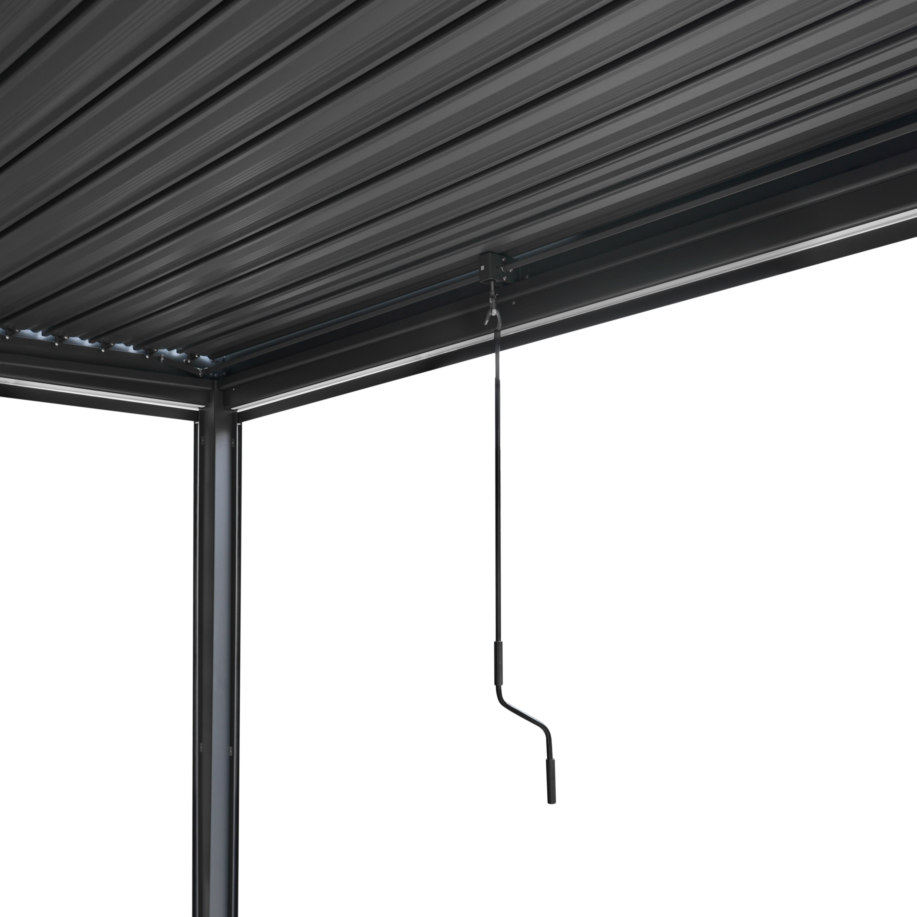 Aluminium Pergola With Anthracite Blinds, 2 x Side Panels & LED Lights - 3m x 4m