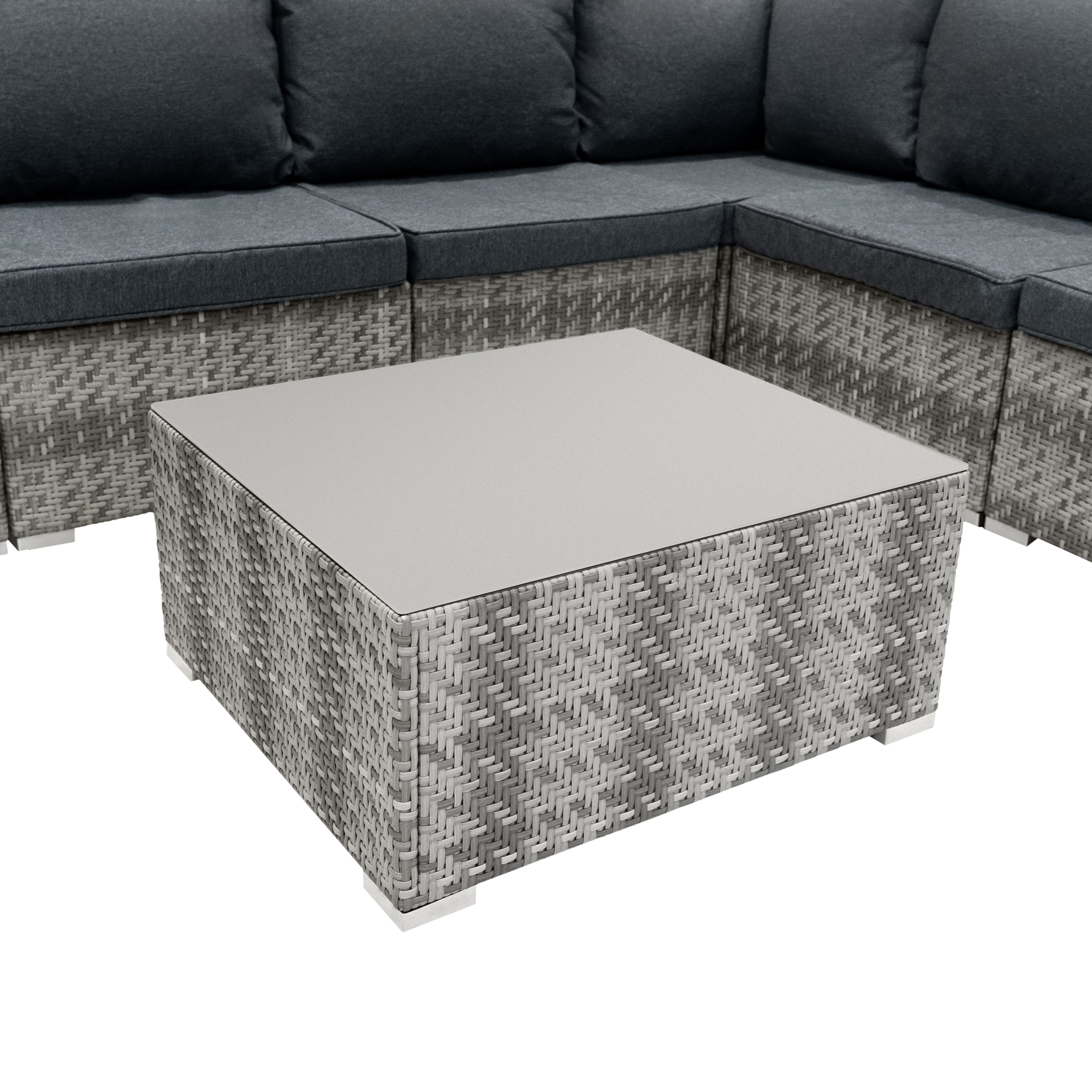 Rattan Modular 7 Piece Furniture Set & 996L Storage Box - Grey
