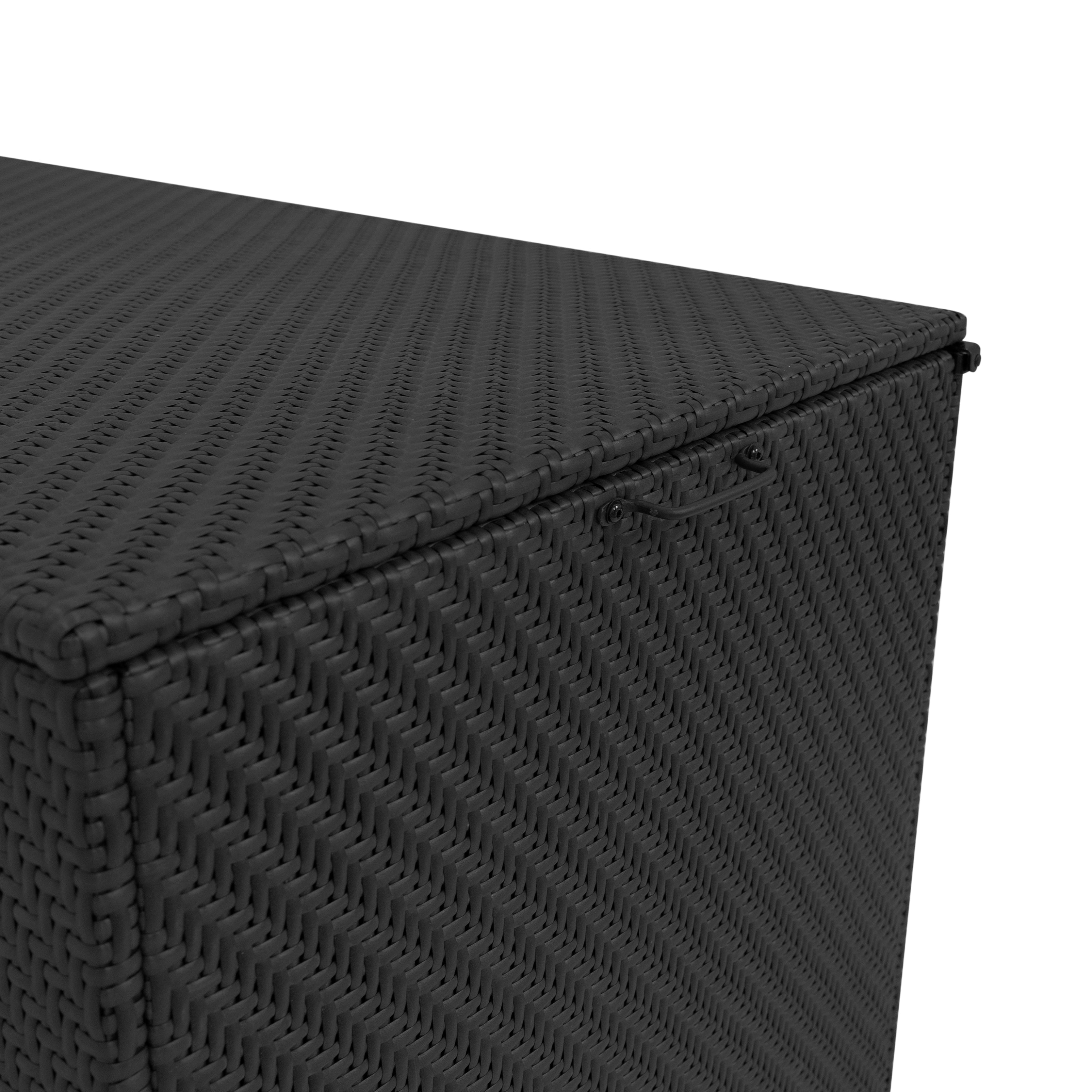 Rattan Modular 6 Piece Furniture Set & 700L Storage Box – Black