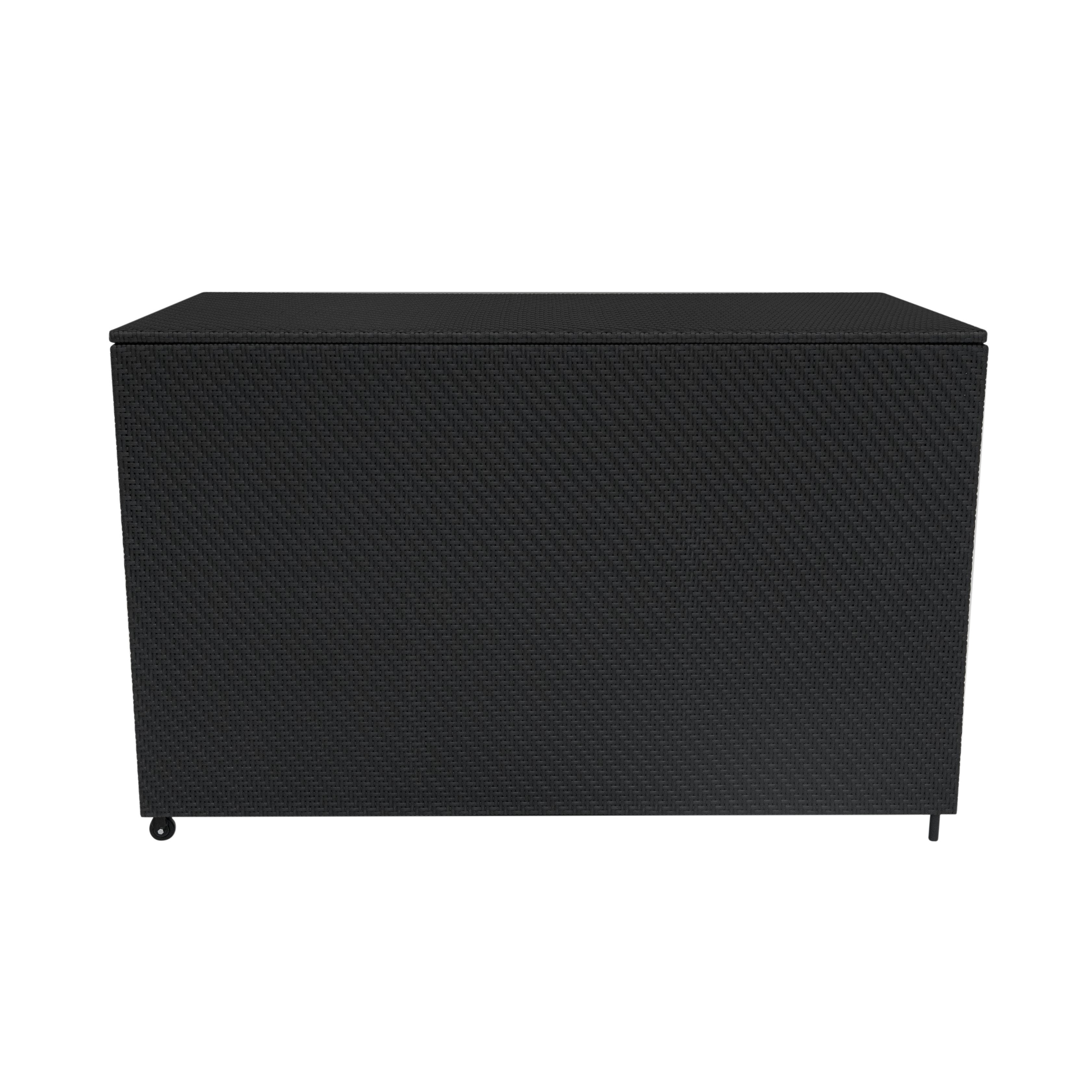 Rattan Modular 6 Piece Furniture Set & 996L Storage Box – Black