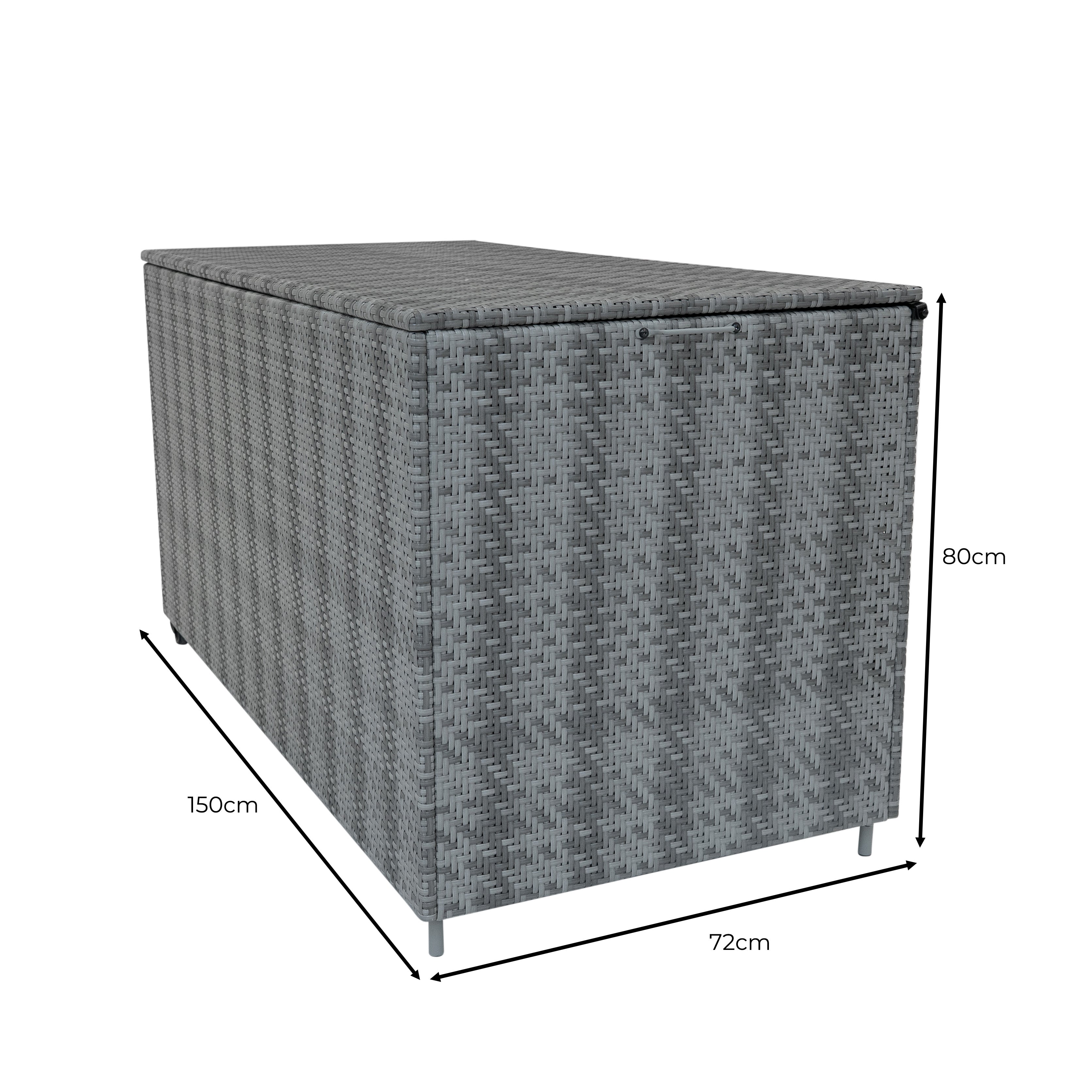 Rattan Modular 6 Piece Furniture Set & 700L Storage Box – Grey