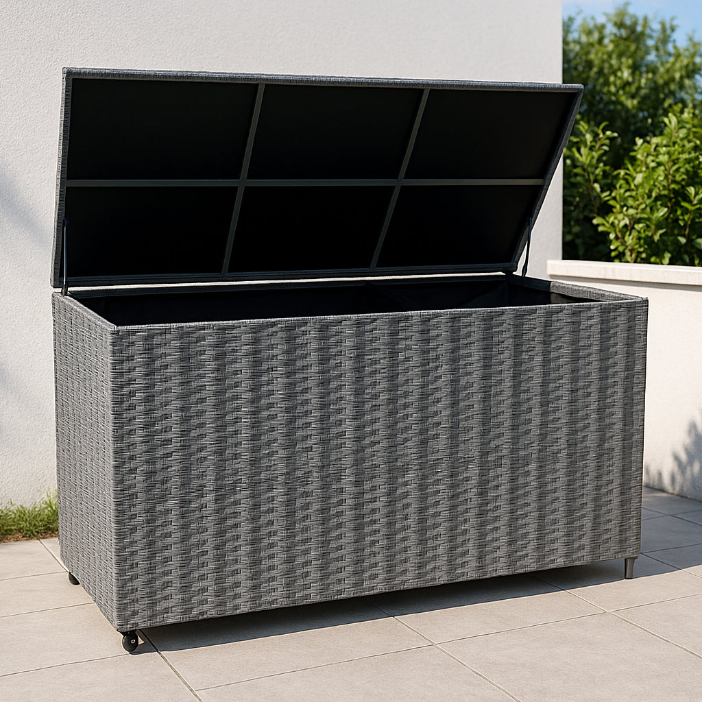 Rattan Modular 6 Piece Furniture Set & 996L Storage Box – Grey
