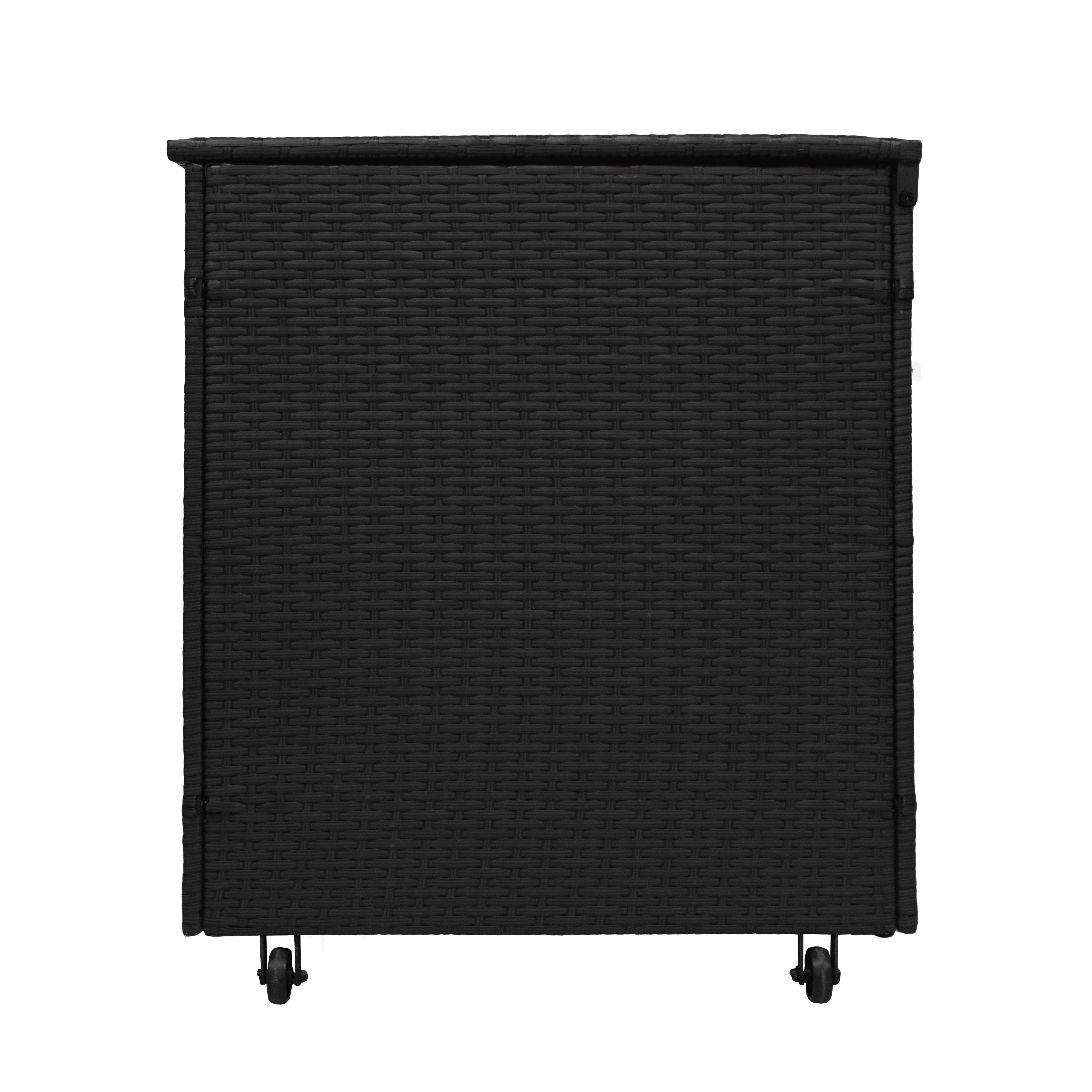 Aluminium 4 Piece Sofa Set with Black Rattan Storage Box - Anthracite Grey