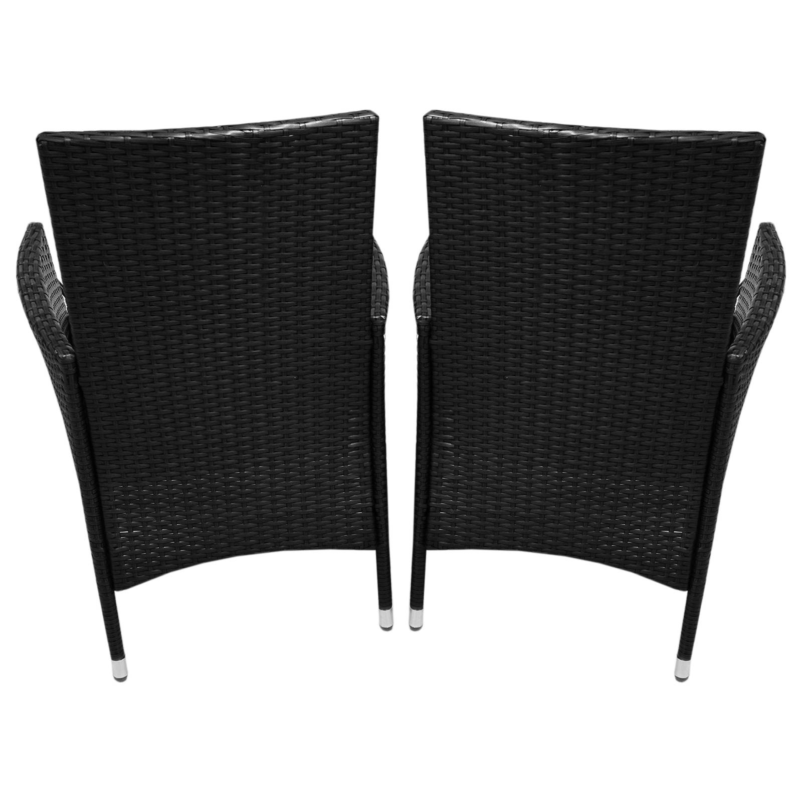 Jardí Rattan Bistro Set Black