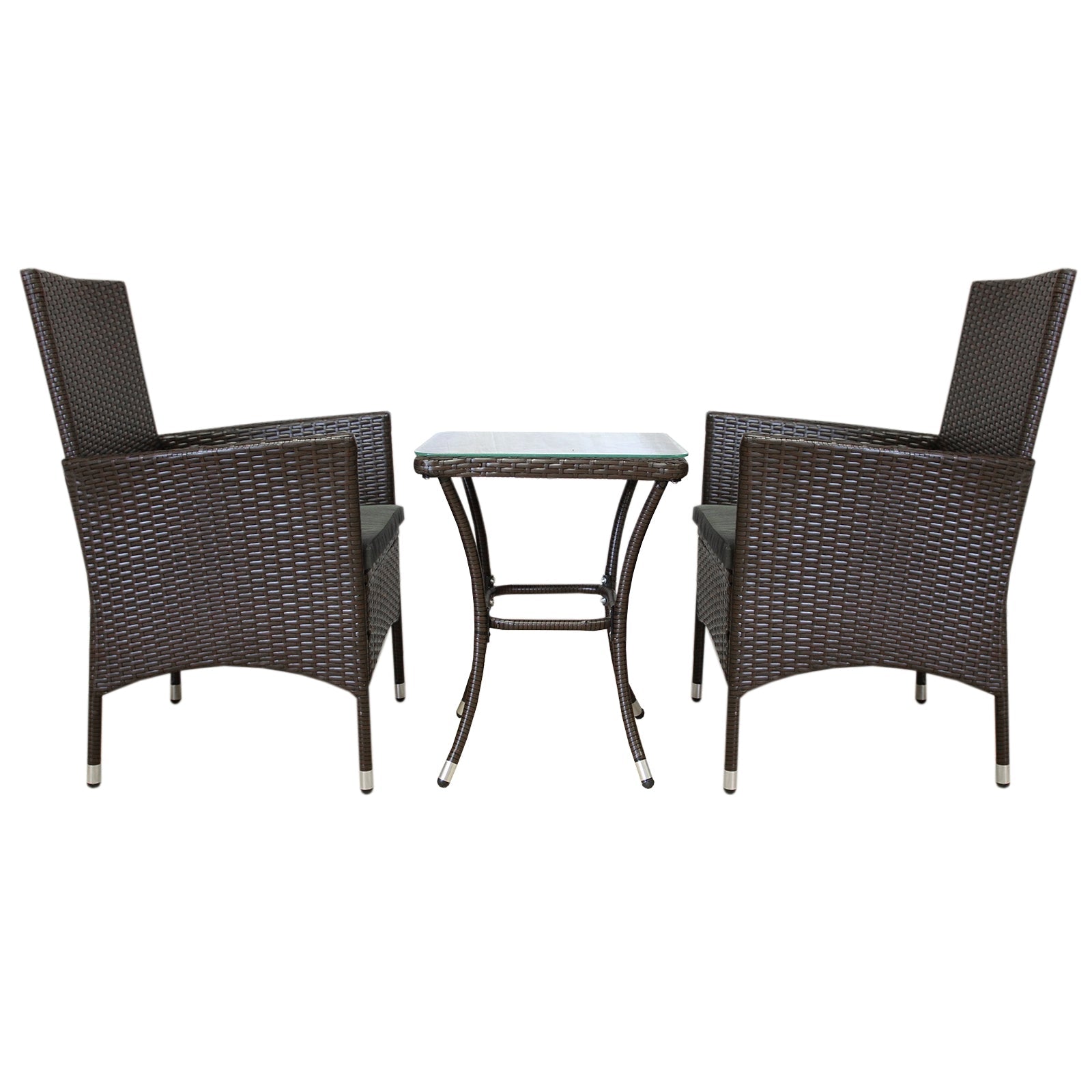 Jardí Rattan Bistro Set Brown