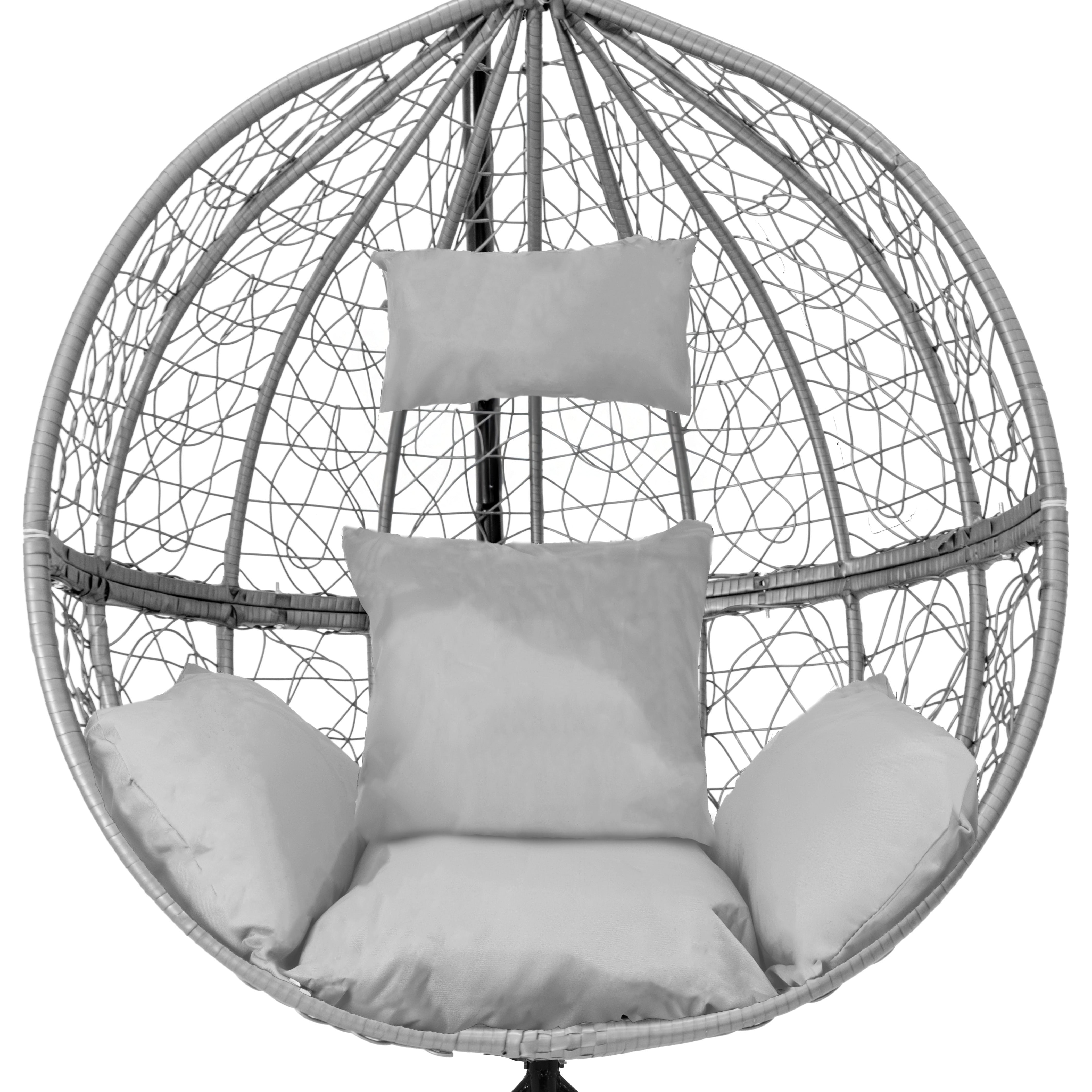 Hanging Rattan Egg Chair - Grey