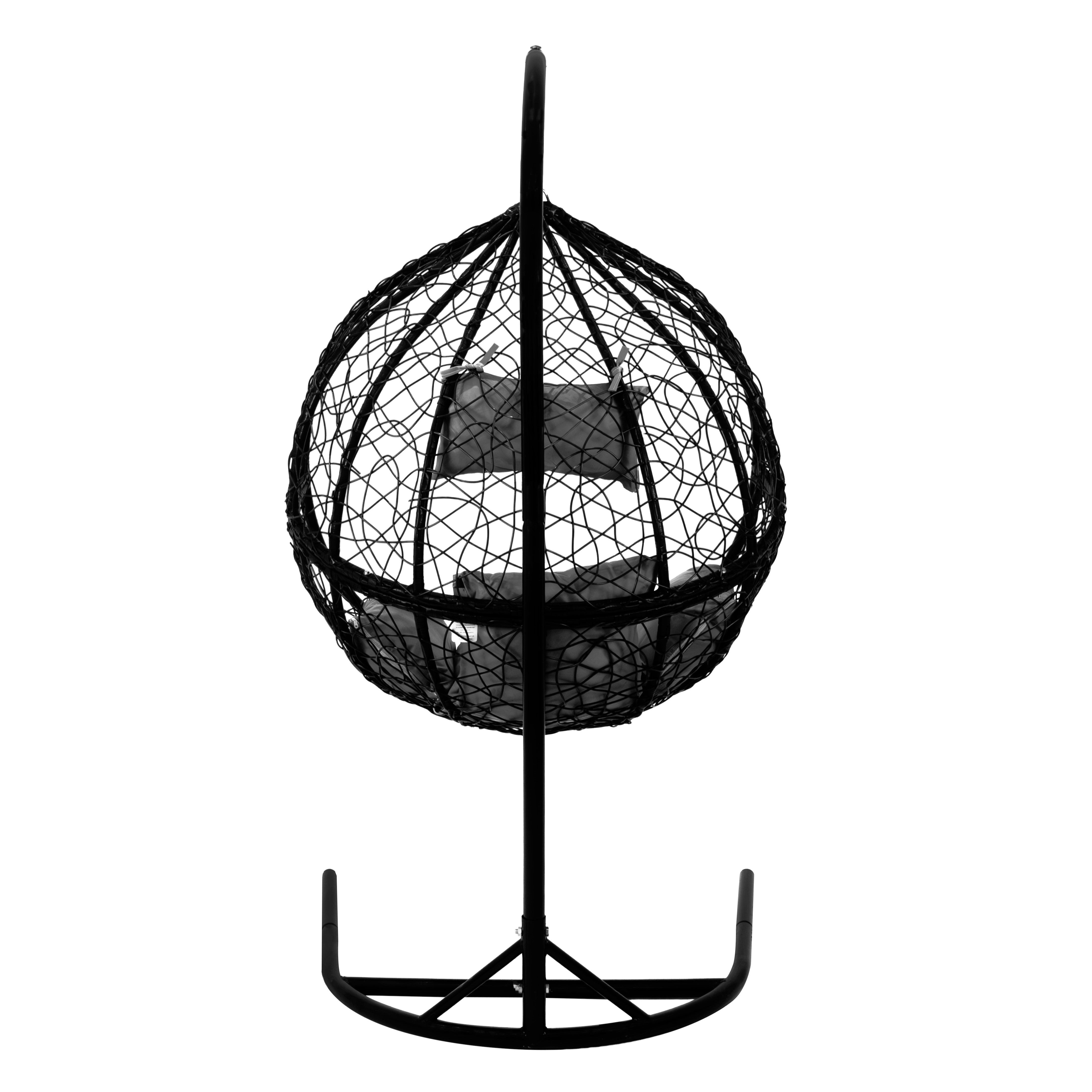 Hanging Rattan Egg Chairs x 2 - Black