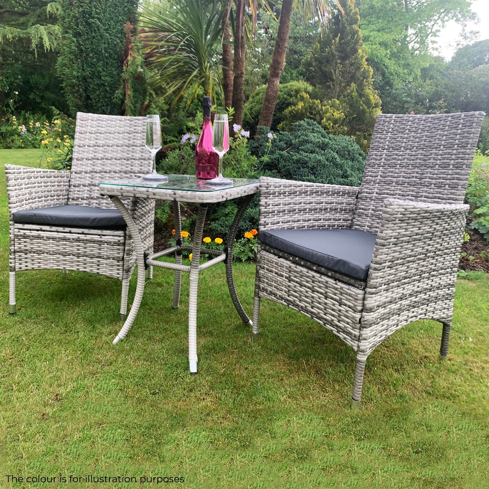 Jardí Rattan Bistro Set Brown