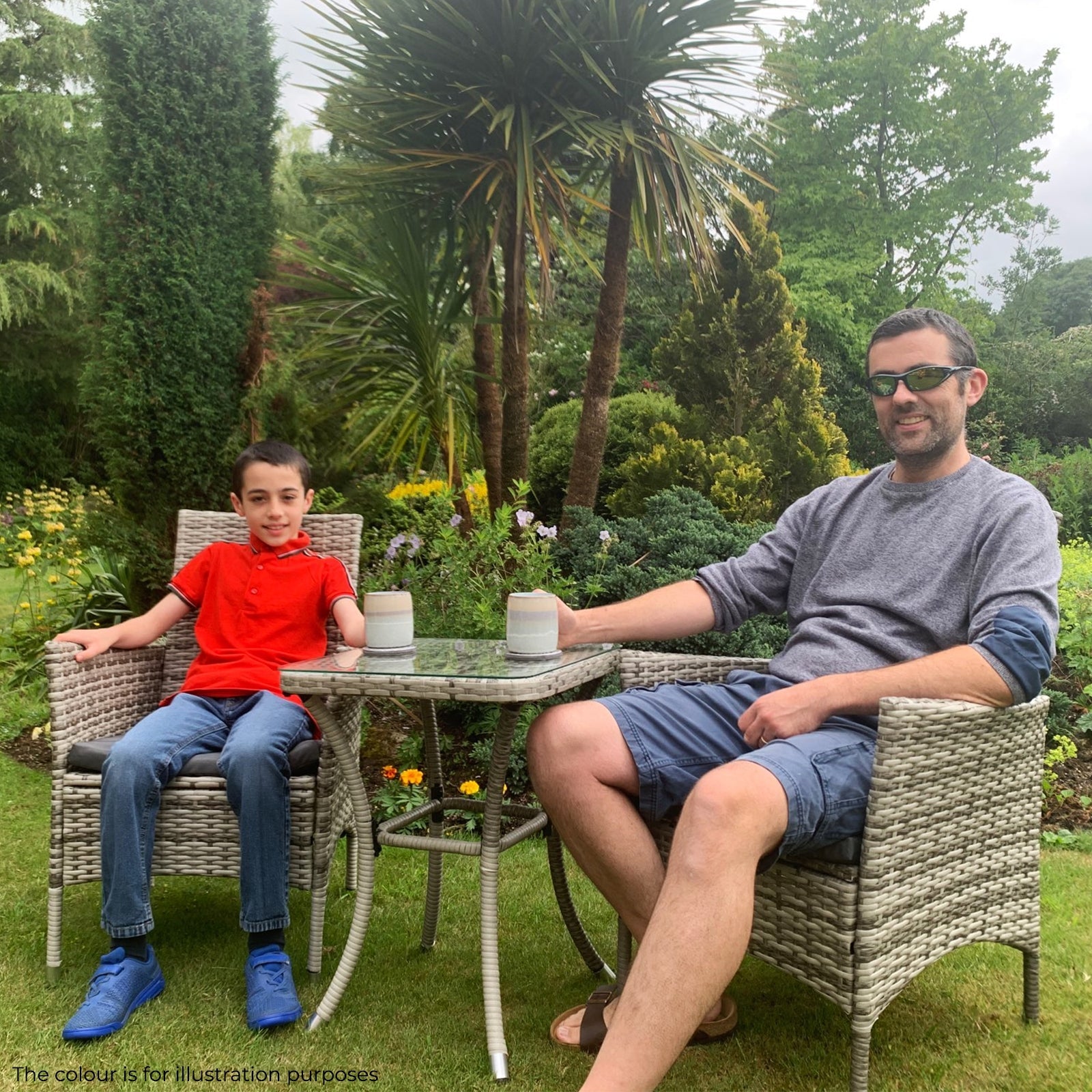 Jardí Rattan Bistro Set Grey