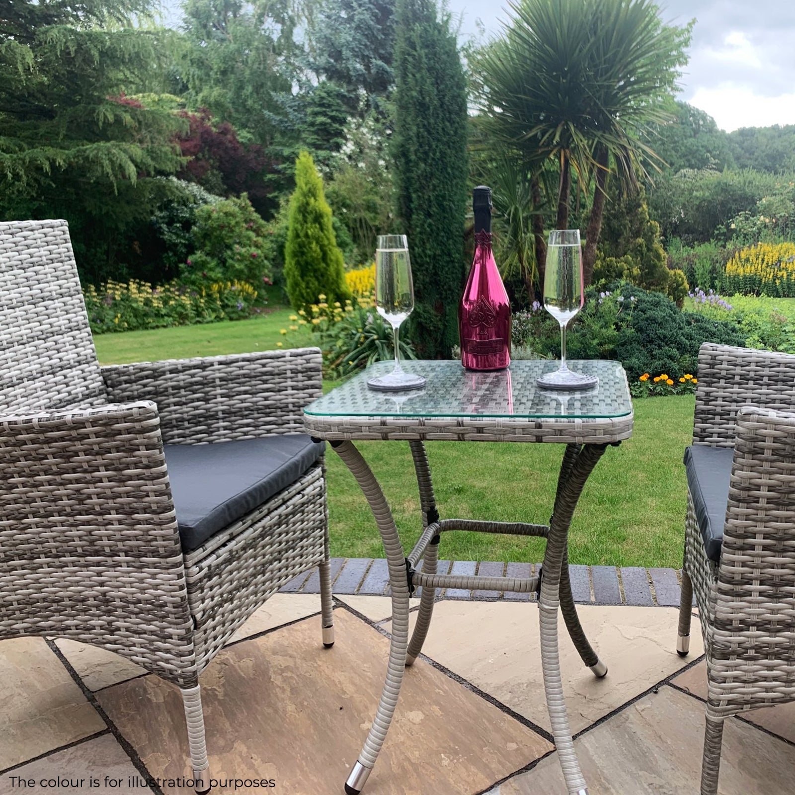 Jardí Rattan Bistro Set Brown