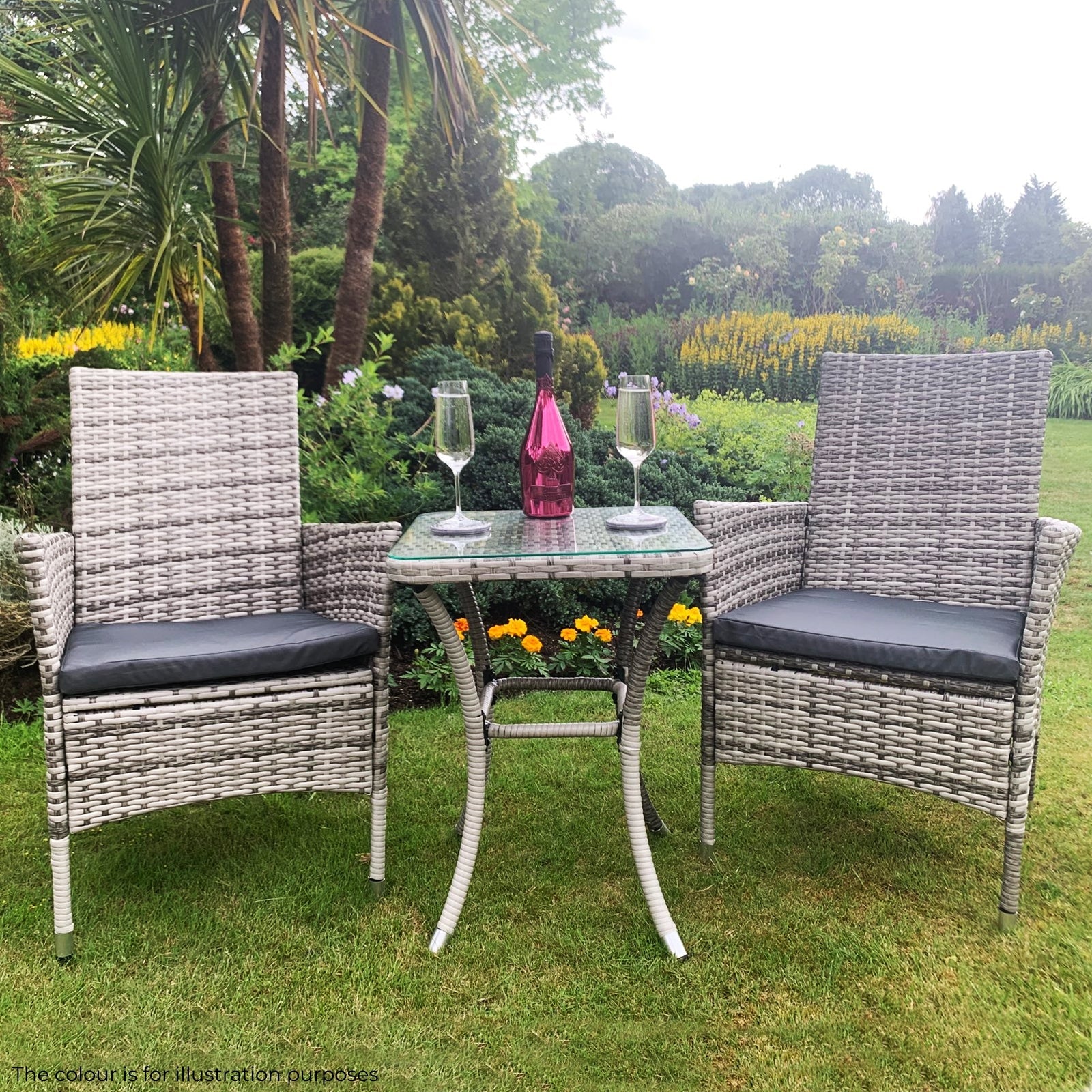 Jardí Rattan Bistro Set Brown