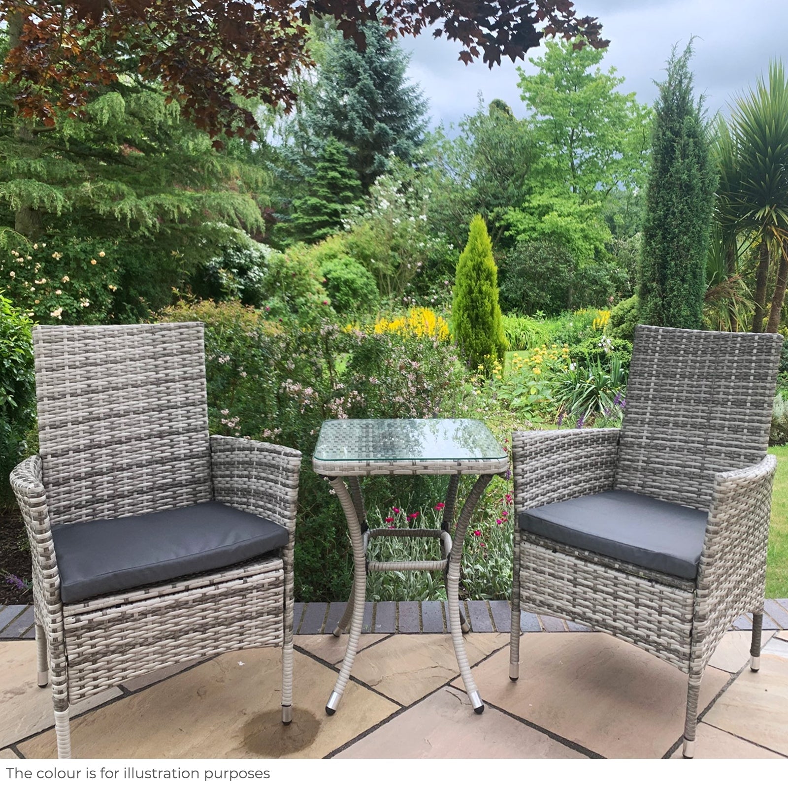 Jardí Rattan Bistro Set Brown